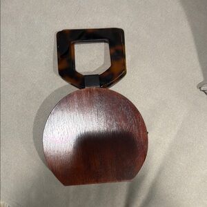 Tortoise Shell and Wood Handbag